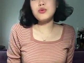 Cute Korean Girl Flashing on Camera