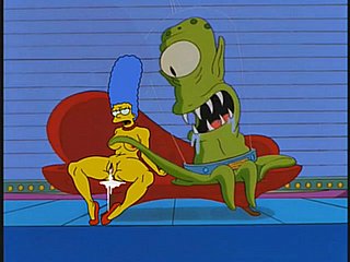 Blue haired woman fucked by them aliens