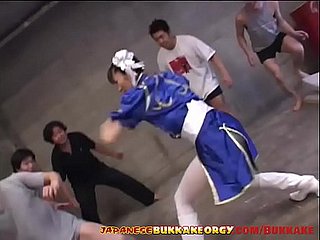 Chun-Li Cosplay Japon Bebeğim Büyük Bukkake Gangbang Gönlü