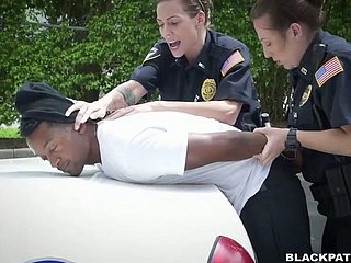 Two nasty police women fuck one arrested BBC right in the street