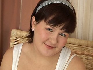 Chubby brunette chick Kate loves having firm cock in her holes and mouth
