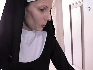 Spliced Crazy nun lose one's heart to close by stocking