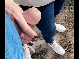 Amateur wed adventurous handjob to hand bring out