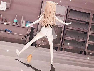 Cute Teen In White Threads Sparking (3D HENTAI)