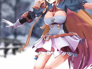 Linda princesa grove grandes tetas bailando (3D HENTAI)