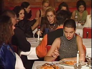 An restaurant orgy helter-skelter public