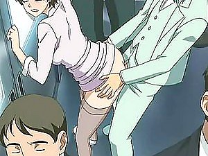 Caliente y tetona animado guarras jodidas en un episodio Shuudan Chikan Densha
