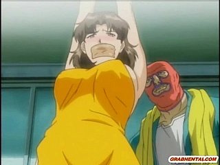 총구와 반디 헨타이 그녀의 bigboobs를 압착됩니다