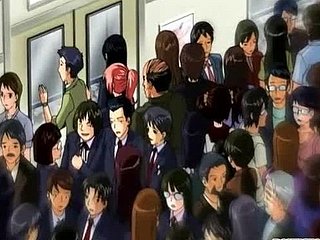 Hentai Coed chaud baisée et Creampie dans le train